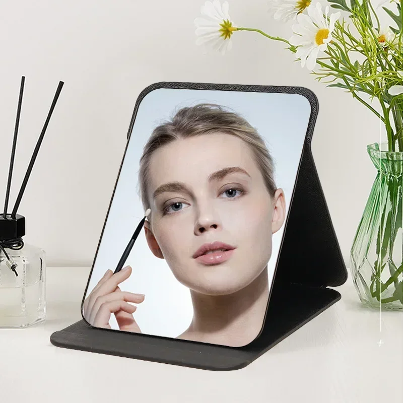 

Folding Makeup Mirror High-quality Portable Desktop Makeup Mirror Single-side Creative Women Solid Color Standing Makeup Mirror