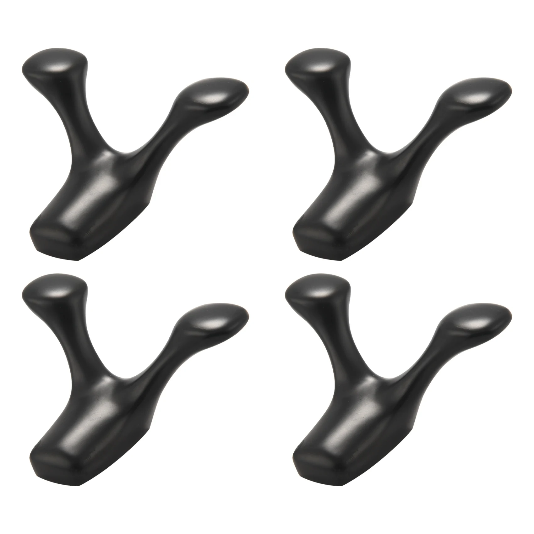 4Pcs Wall-Mounted Clothes Hook Cow Horn Hook Bathroom Coat Hook Bedroom Robe Hook Living Room Home Accessories Black