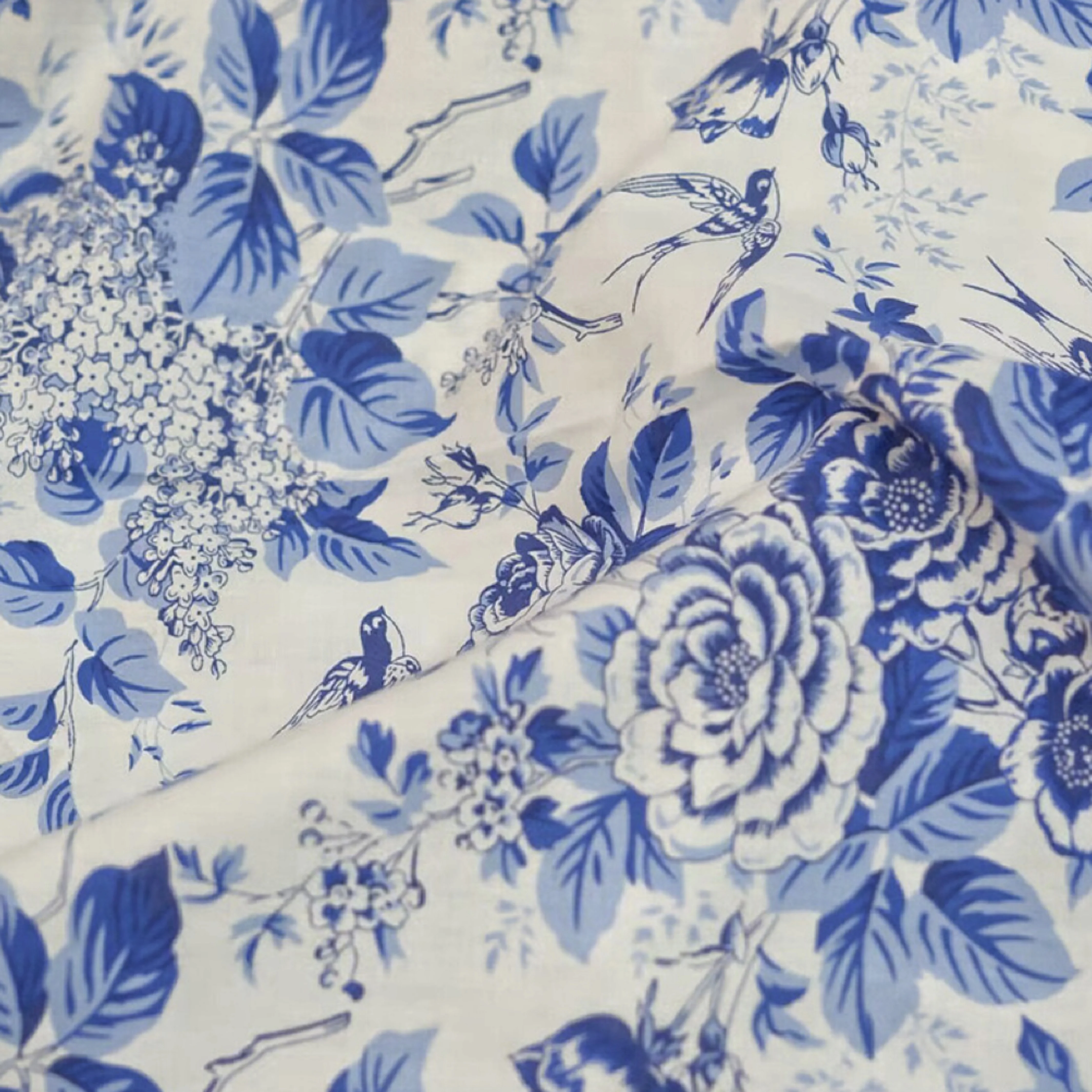 50x145cm Blaue und weiße Porzellantuschemalerei 100 % Baumwollstoff Digitaldruck zum Nähen Stoff Kleid Rock Kinder Designe – Detail 7