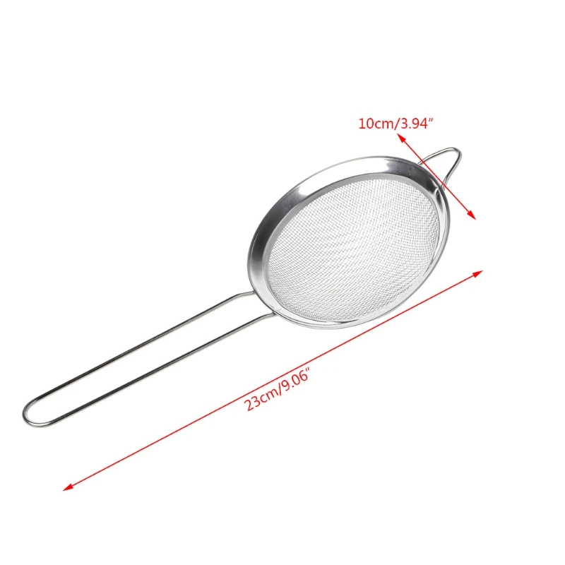 Kitchen Stainless Steel Flour Tea Strainer Mesh Colander Sieve Filter Sifter Drop shipping