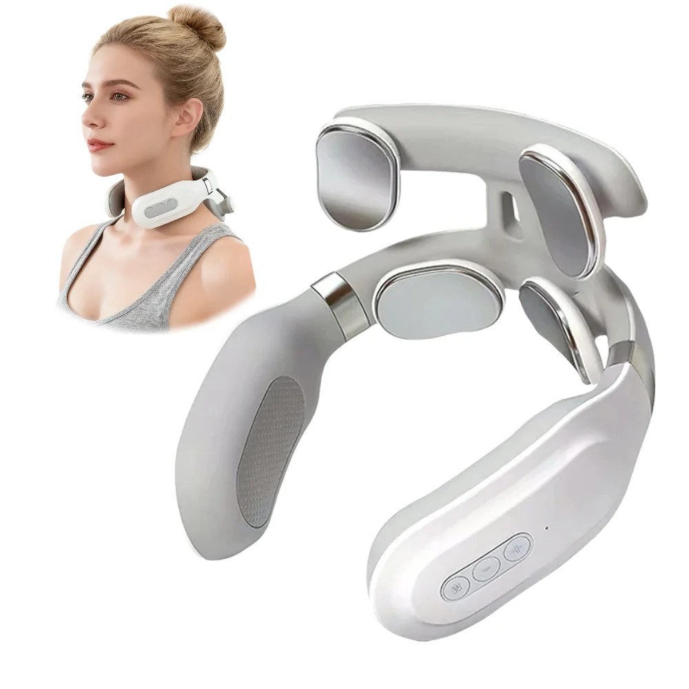 

VAIDOYA Массажер для шеи с 4 головками, 5-уровневая интенсивность, интеллектуальное голосовое управление, регулировка USB, перезаряжаемый, облегчение боли в шее