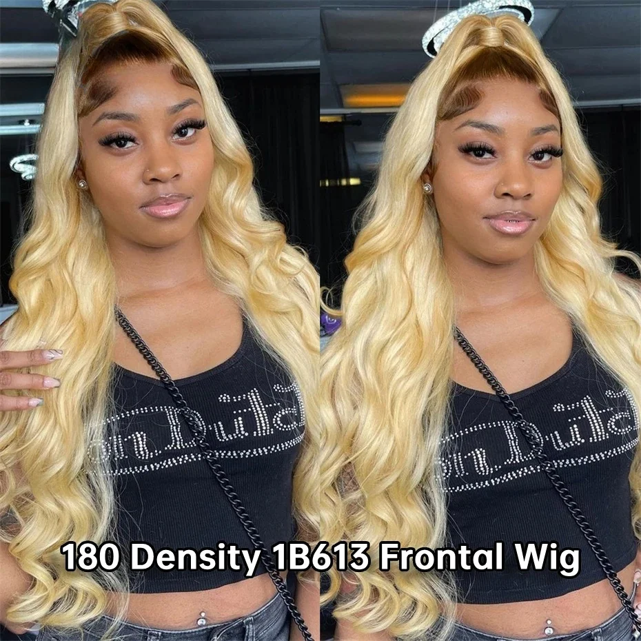 13x6 1B 613 Lace Frontal Wig Body Wave Ombre Blonde Lace Front Wig Human Hair Brazilian Lace Wig Human Hair Pre Plucked