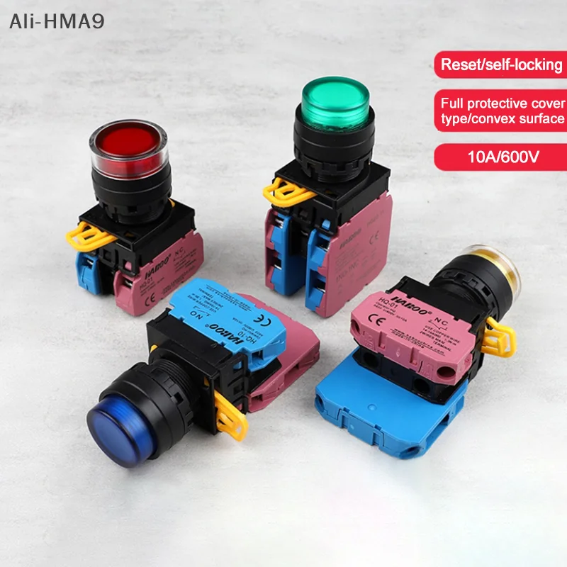 

22mm Momentary Push Button Switch Latching220v LED Light Button Fixation Easy To Install Electricity Accessory
