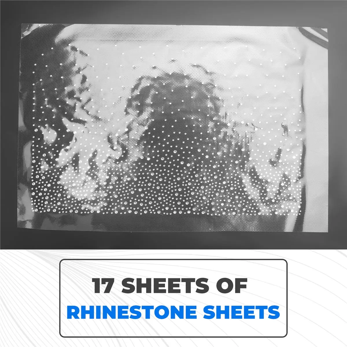 【~ NEW B63C】17 Sheet Iron-on Rhinestone Sheets for DIY Crafts, Glitter Hotfix Rhinestones for Clothes and Fabric