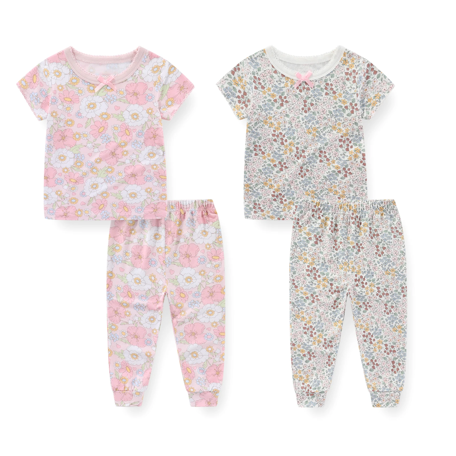 4-Pack Cartoon Cute Toddler Clothing Set 12 Months-5 Years Old Child T-shirt & Pants Spring Summer Fall Kids Clothes Outfits