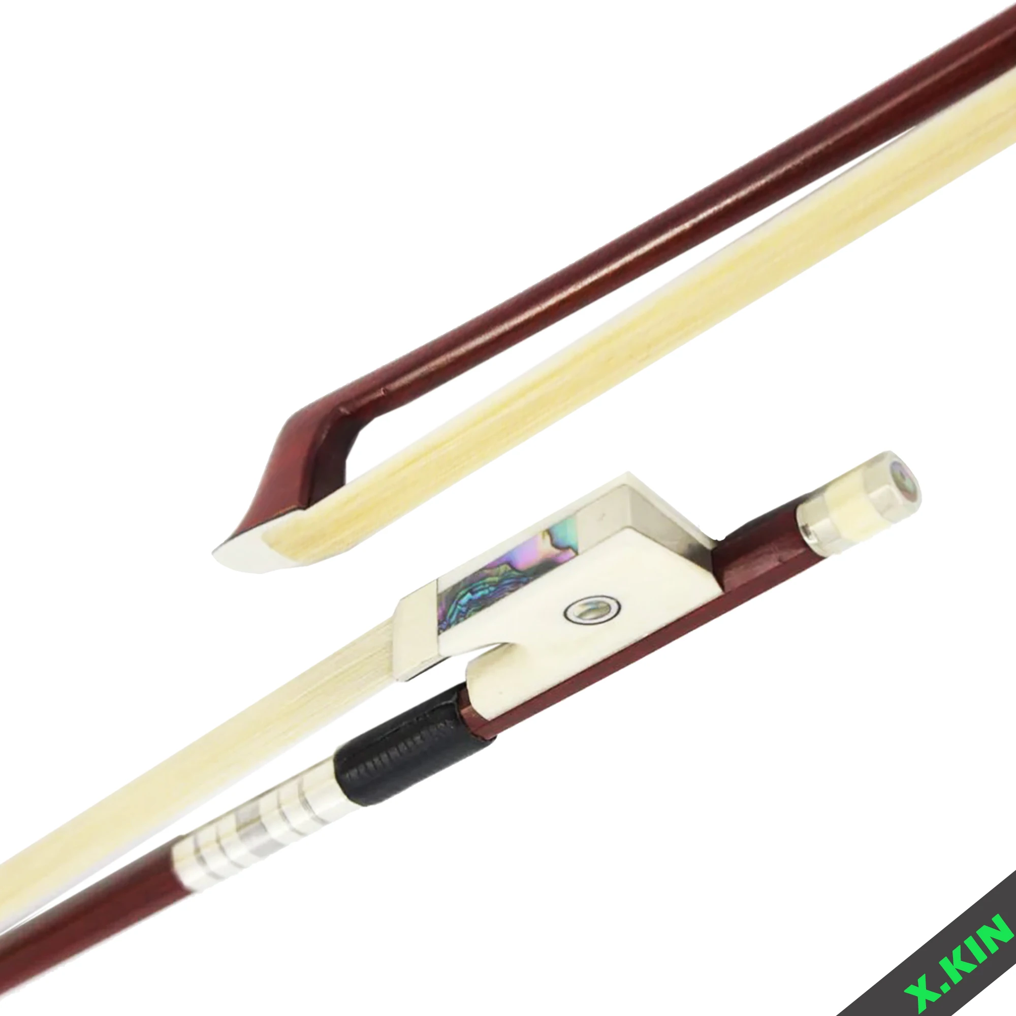 

High-End Violin Bow 4/4 3/4 1/2 1/4 Imitation Ivory Violin Bow High Quality Brazilian Wood Pure Ponytail