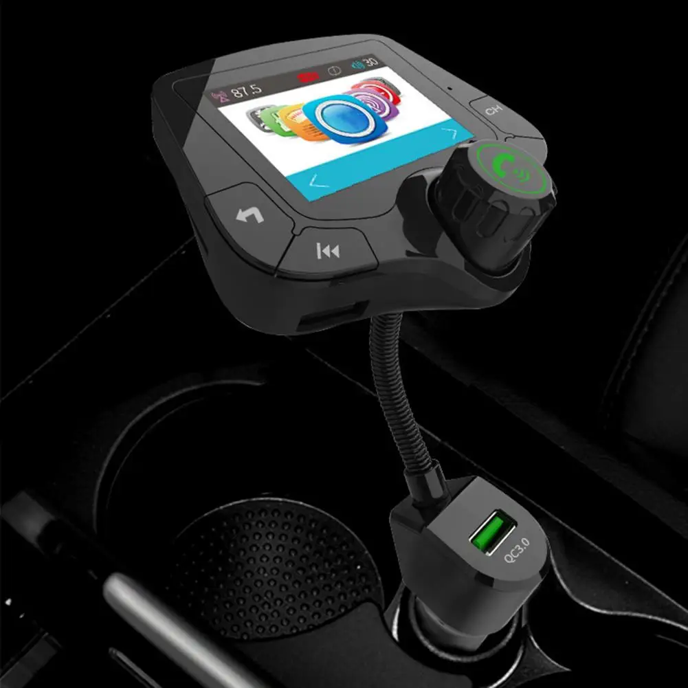 

Compact Car MP3 Adapter Black Voice Assistant Useful Bluetooth-compatible Handy Wireless USB Car Charger Transmitter