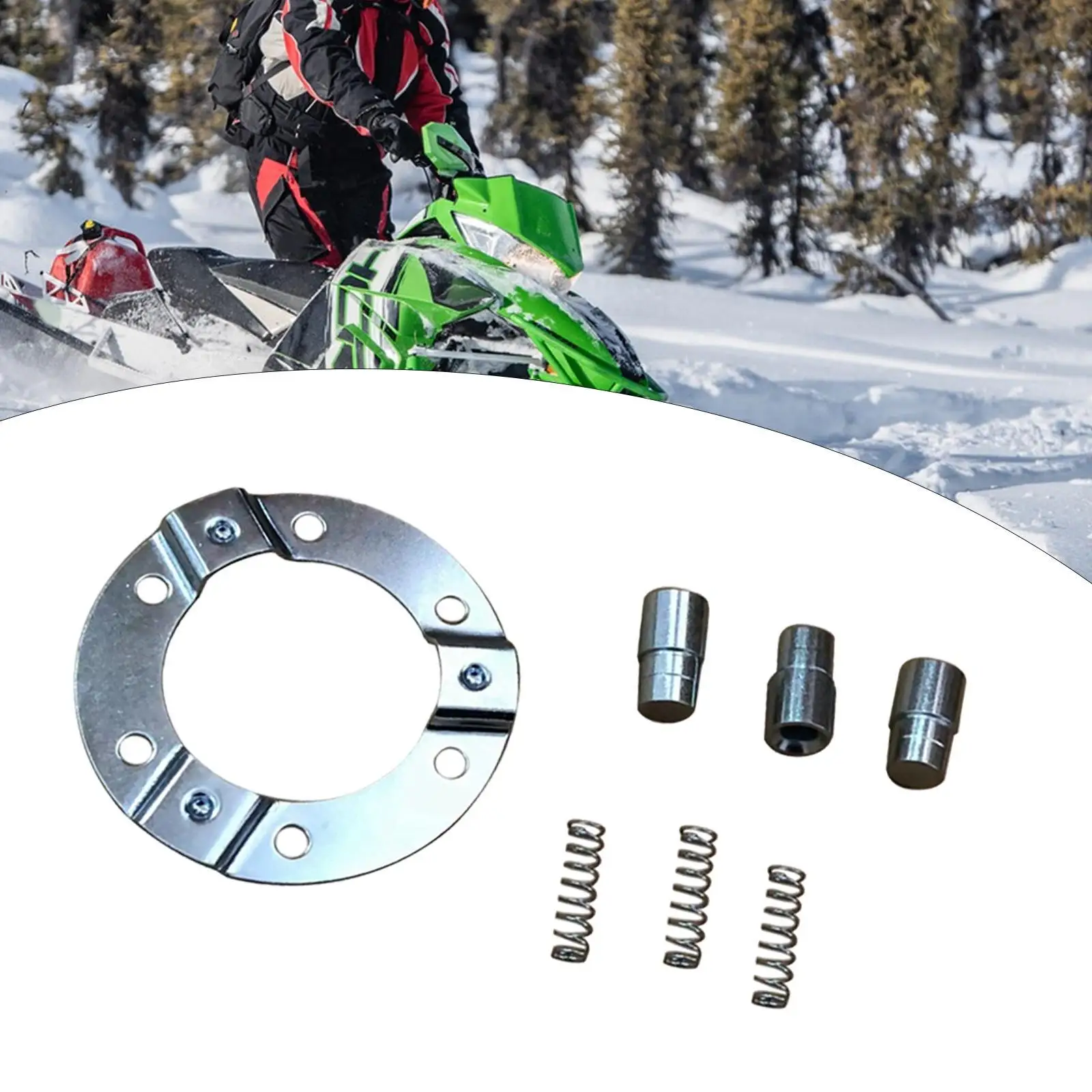 Placa de retenção para snowmobile, placa de fixação, molas e pinos deslizantes, kit de placa fixa para snowmobile, peças de reparo de metal 0602-144 0602-133