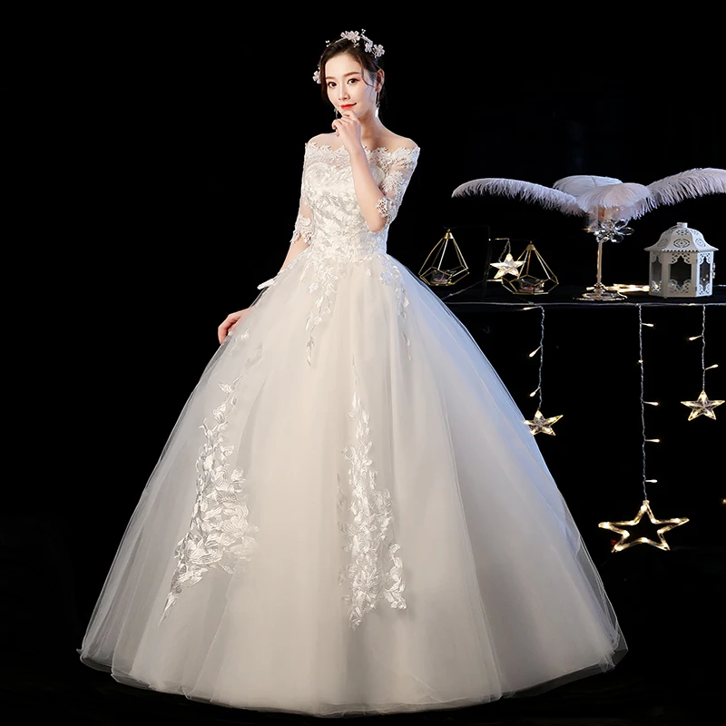 XXN-080#Bride's Wedding Dress 2024 New Embroidered Lace Off Shoulde Forest Style Palace Ball Gown Free customization Plus Size