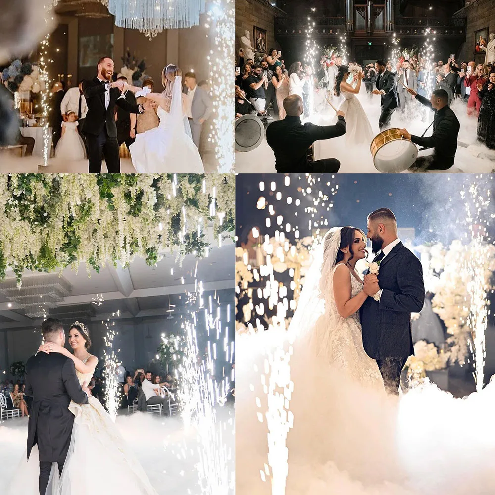 350 واط الباردة شرارة الألعاب النارية الصغيرة المرحلة تأثير آلة التحكم عن بعد تصاعدي نافورة 3 متر DJ معدات جهاز جديد لحفل الزفاف #6