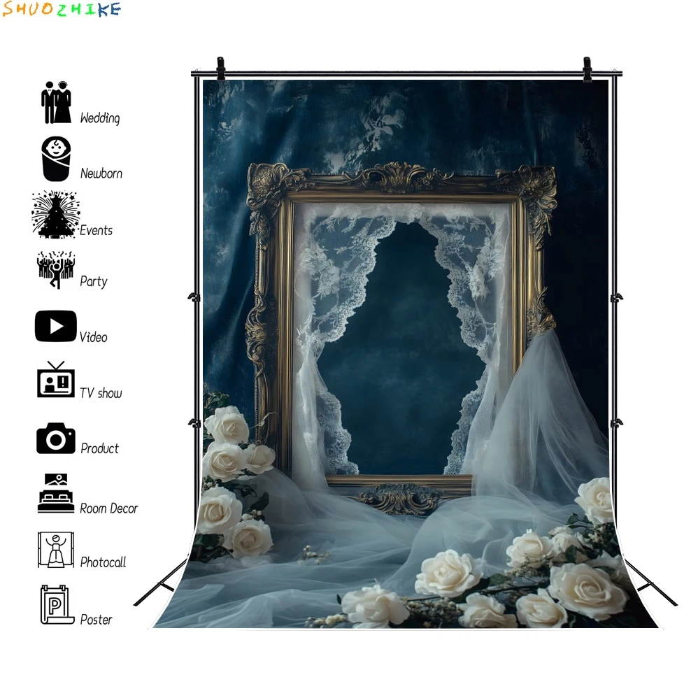 Dekorasi Interior dinding Vintage, properti fotografi bunga latar belakang pernikahan foto kehamilan Latar Belakang tempat foto