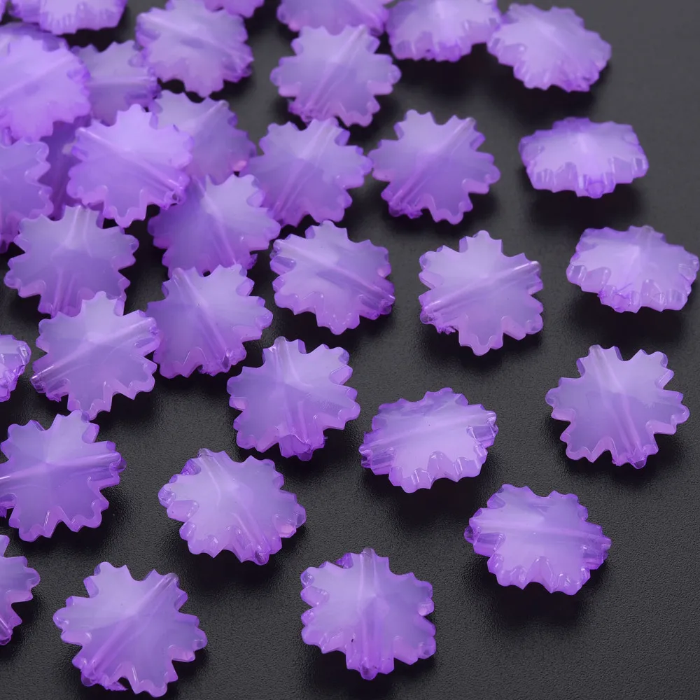 about 970pcs/500g Faceted Snowflake Beads Imitation Jelly Acrylic Beads for Christmas bracelet necklace earring jewelry making