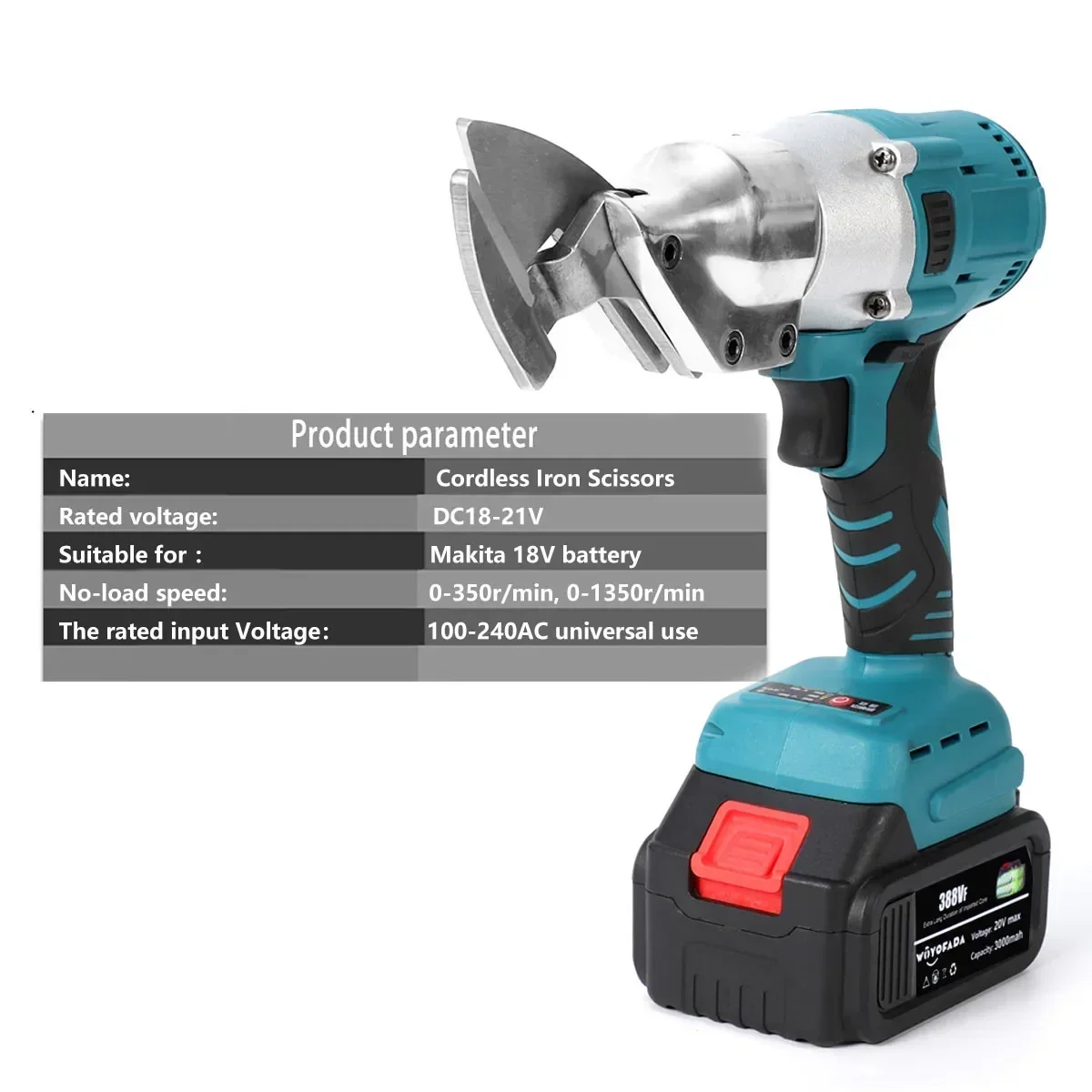 18V Household Cordless Electric Scissors, Rechargeable Cutter, Portable DIY Cutting Tool For Leather Metal Cardboard Cutting