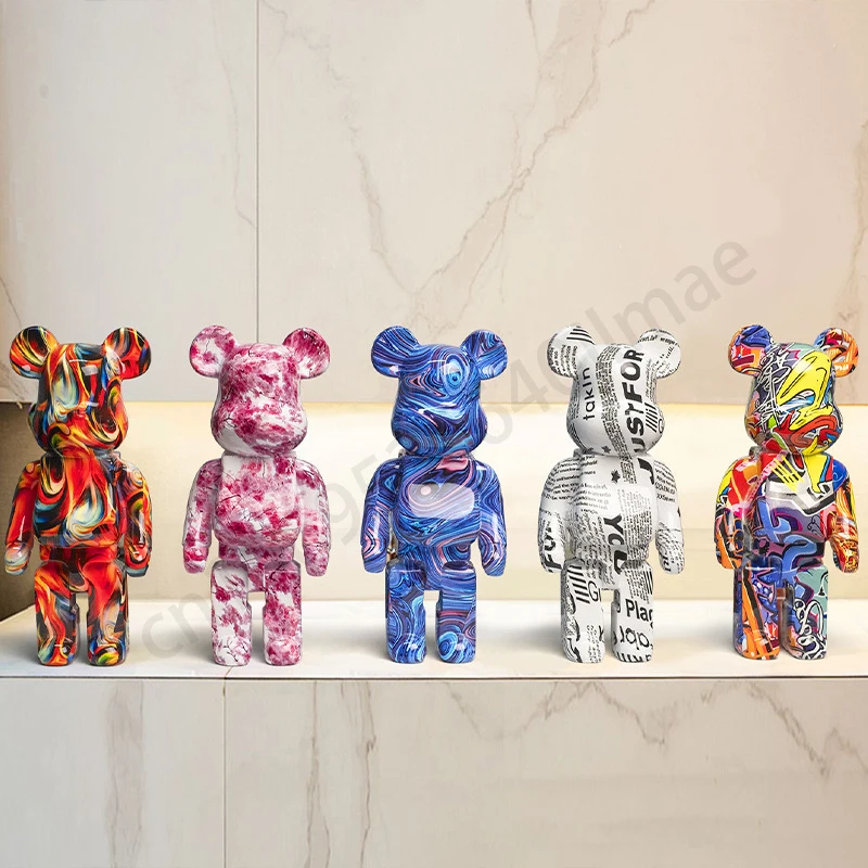 Bear 400 Figurines Home Decoration Brick Accessories Modern Stvle Desk Decoration Nordic Home Decor LivingRoom Decoration Statue