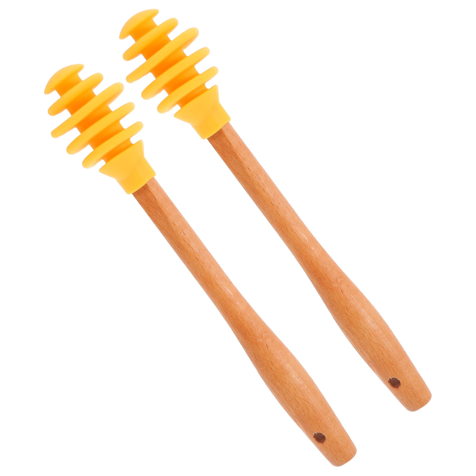 

2 Pcs Honey Drink Stirring Rod Spoon Dipper Blender Bar Dispenser Sticks Wooden Easy