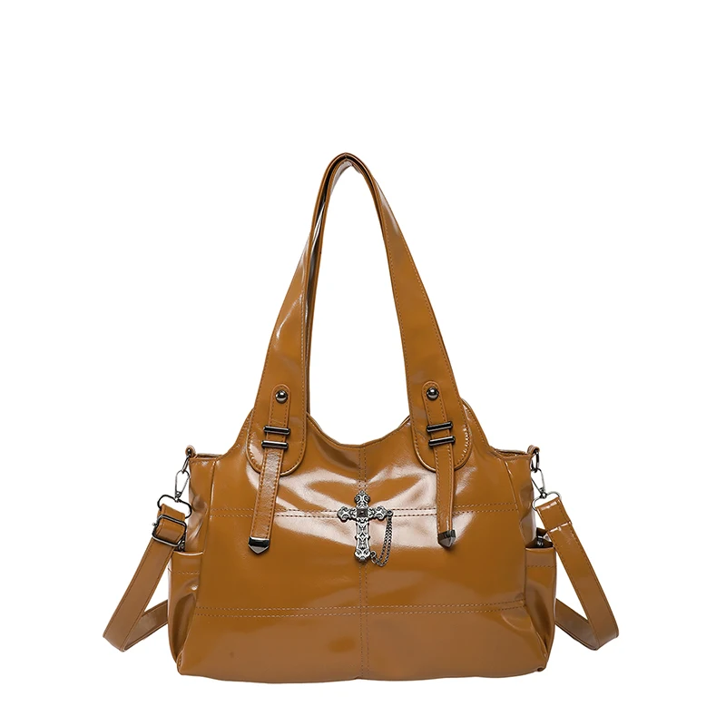 Fashion PU Zipper Casual Shoulder Bags 2026 New Versatile Concise Commute Tote Bag Advanced Sense Large Capacity Underarm Bag