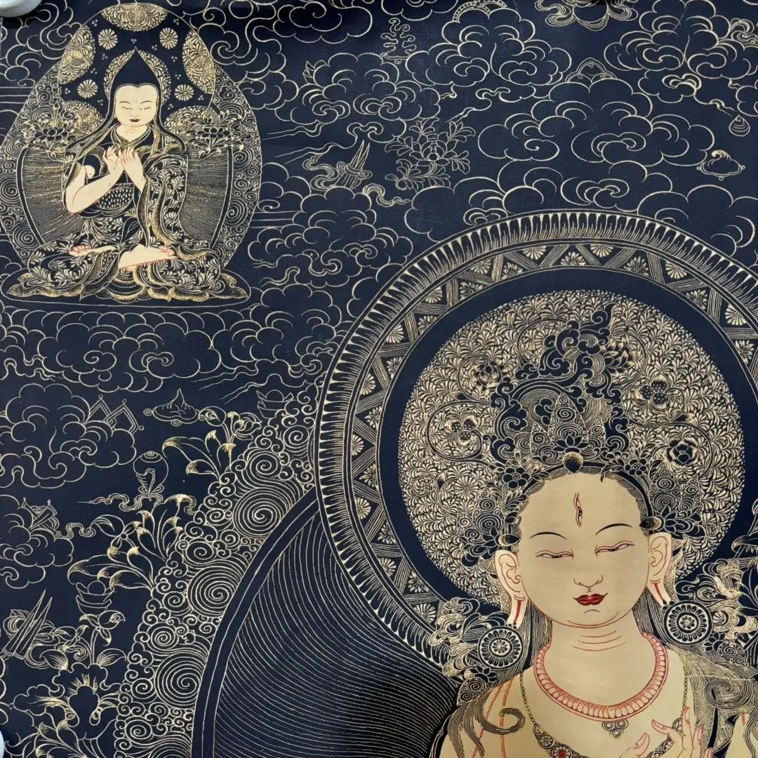Tibet Tibetan Cloth Silk Yellow tara bodhisattva Thangka Tangka Embroidery Painting