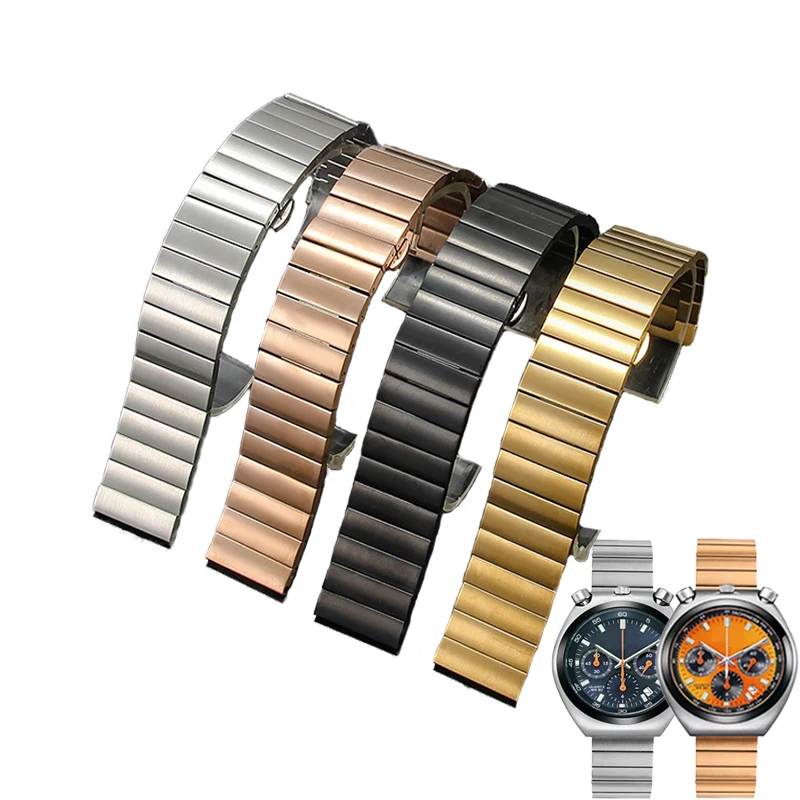 

Quality Stainless Steel Watchband Fit Seiko Tissot Citizen Casio Watch Strap 16/18/20/22mm Universal Flat Interface Bracelet