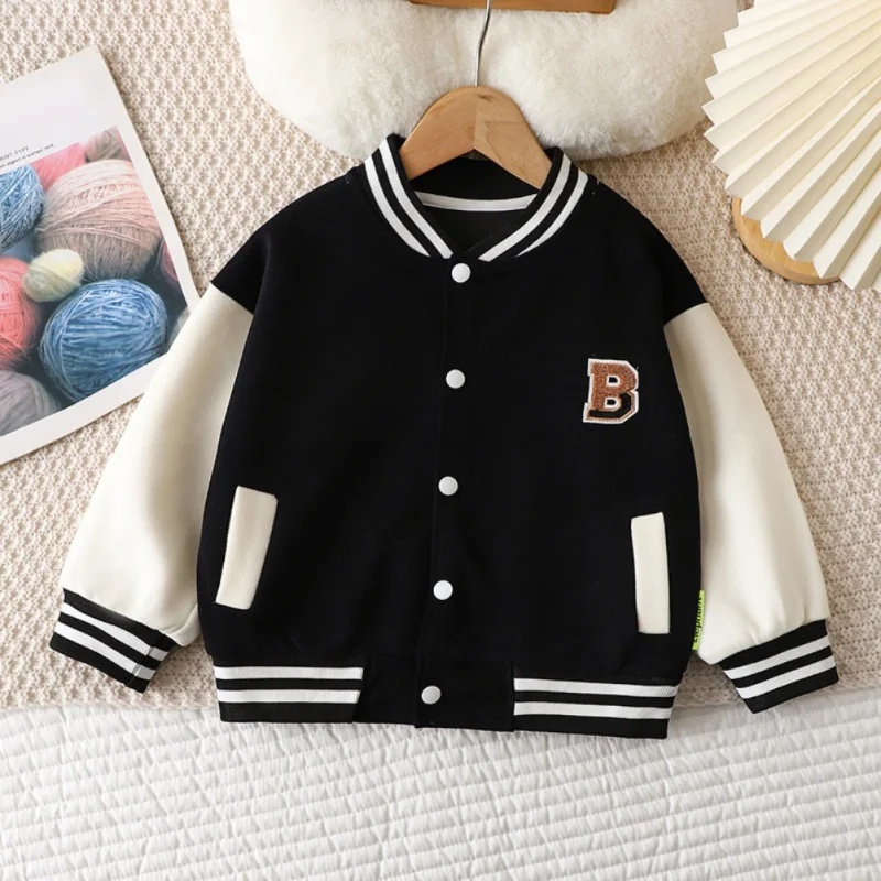 Autumn Children\'s Clothing Sports Baseball Uniform Outerwear Winter Cardigan Jackets Top Kid Boys Girls Coats