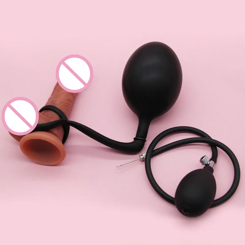 سدادة شرجية قابلة للنفخ قابلة للتعديل مع كرة فولاذية، مدرب شرجي بقفل سيليكون مرن، لعبة تدليك تحفيز مزدوج للبالغين