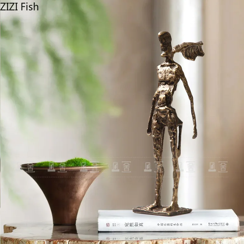 Retro Metal Abstract Character Ornaments Art Figure Sculpture TV Cabinet Decoration Display Statue Model Room Aesthetic Decor