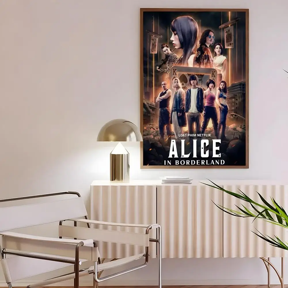 العلوم الإثارة البرامج التلفزيونية أليس في بوردرلاند المشارك لوحة ذاتية اللصق مع المطبوعات غرفة نوم المنزل غرفة المعيشة الديكور #6