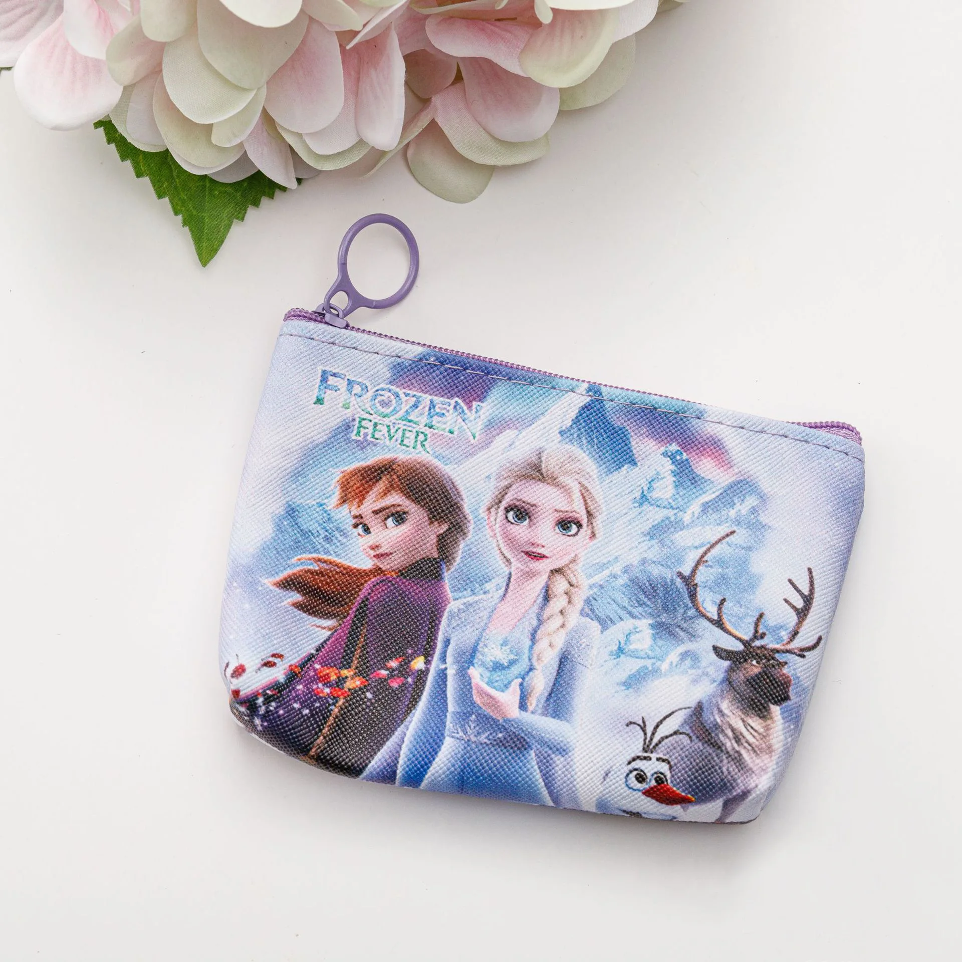 Disney Anime Frozen Elsa Coin Purse Kawaii Princess Sofia the First Wallet Cartoon Children PU Storage Bag Gifts