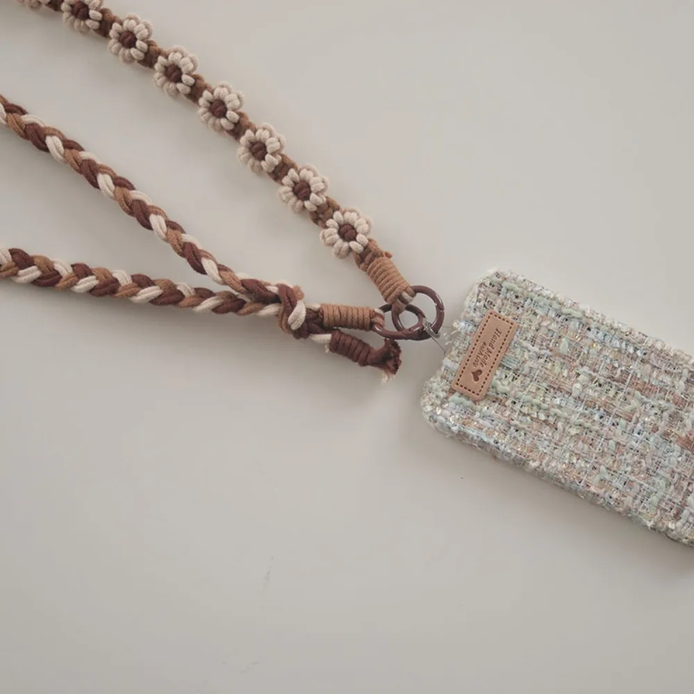 

Crossbody 2 in 1 Long Boho Phone Case Rope Keyring Cellphone Strap Lanyard Crochet Macrame Wrist Lanyard Pendant