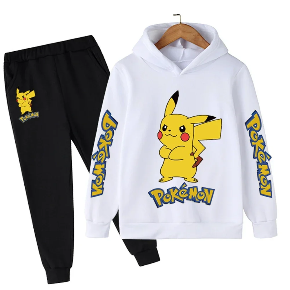 Kawaii pokemon Hoodie Kinder Kinder Cosplay Kinder Jungen Sweatshirt Hosen Kleidung Sets Mode Mädchen Hoodies Frühling Herbst Kleidung