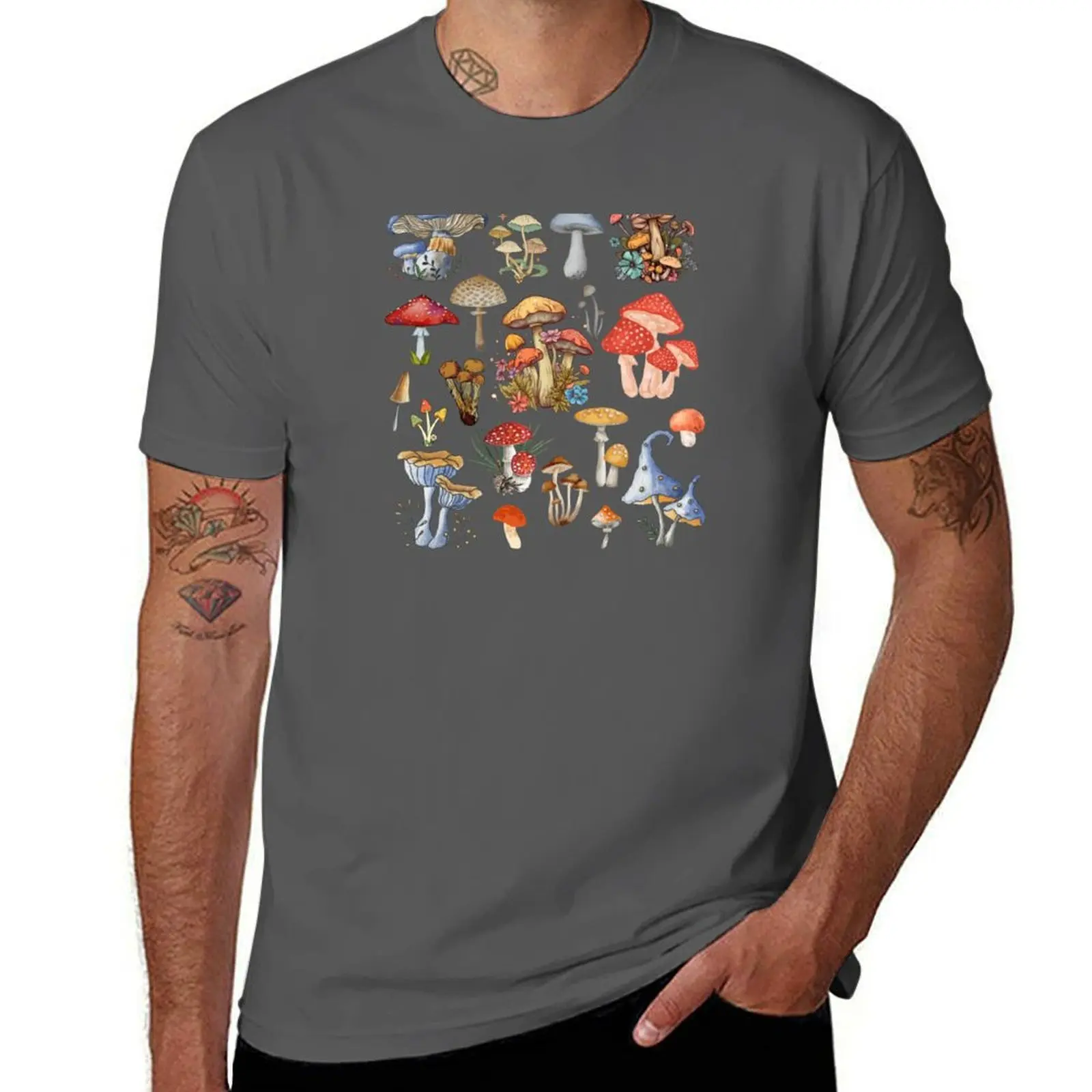 

Mushroom Magic with Vintage Botanical - Embrace Boho, Goblincore Vibes T-Shirt man t shirts graphic t shirt man designer T-Shirt