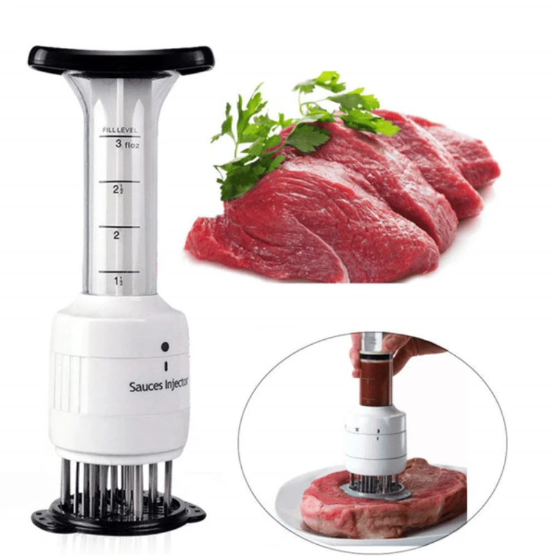 

Stainless Steel Meat Needles Pounders Tenderizer and Sauce Injector BBQ Meat Steak Beef Sauce Tenderizer Cooking Kitchen Tools