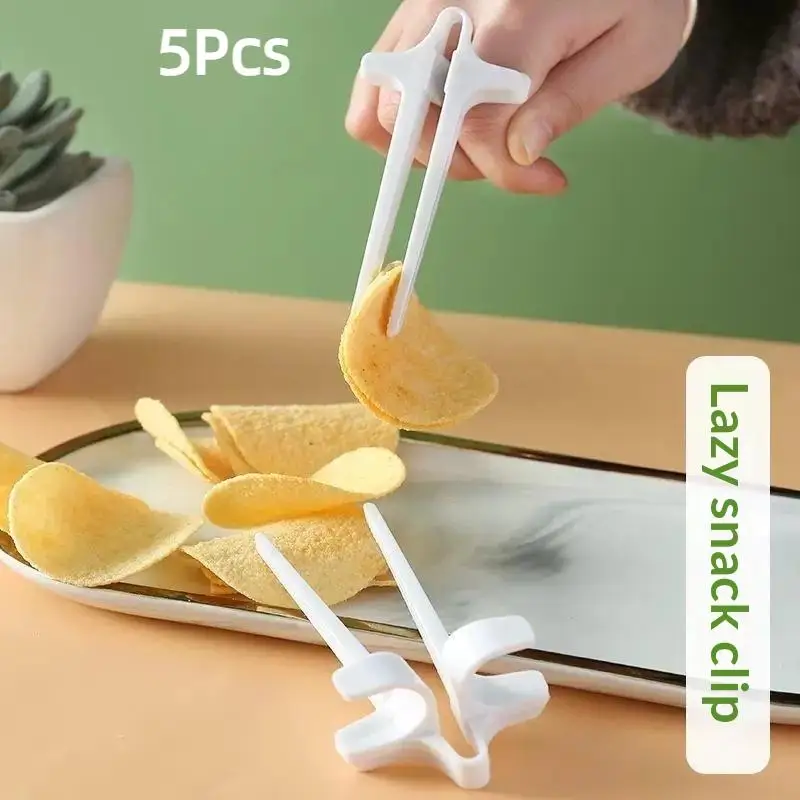 5PCS Finger Chopsticks For Gamer Gaming Snack Clips Chopstick Snack Food Finger Tongs Lazy Artifact Assistant Finger Tool