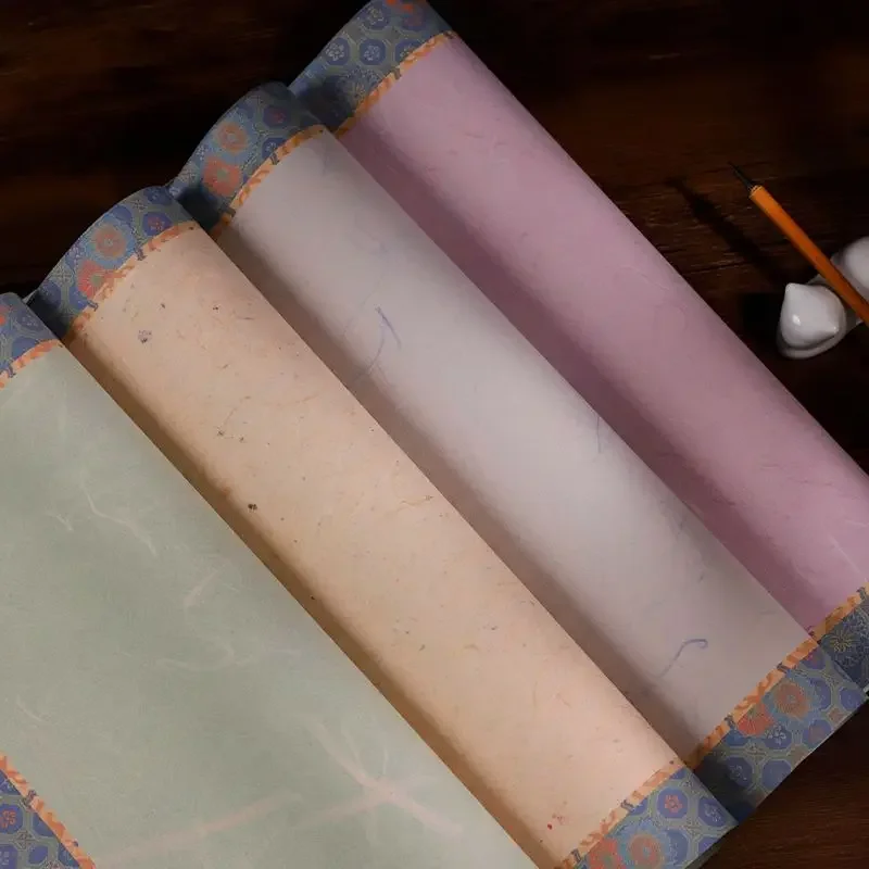 Retro Batik Xuan Paper Brush Calligraphy Practice Rice Paper Vintage Calligraphy Works Half Ripe Rice Paper Cultural Creation
