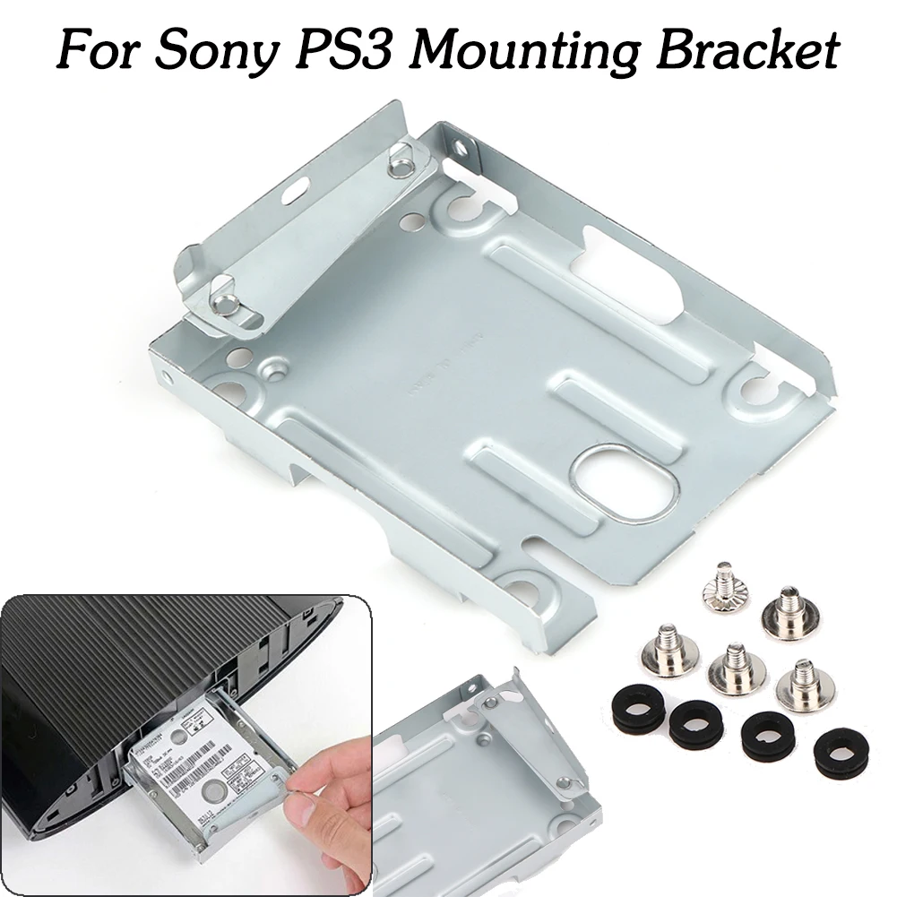 Metal For Sony PS3 Super Slim Internal Hard Disk Drive HDD Mounting Bracket Holder ++ Screws Game Console Gaming Accessories