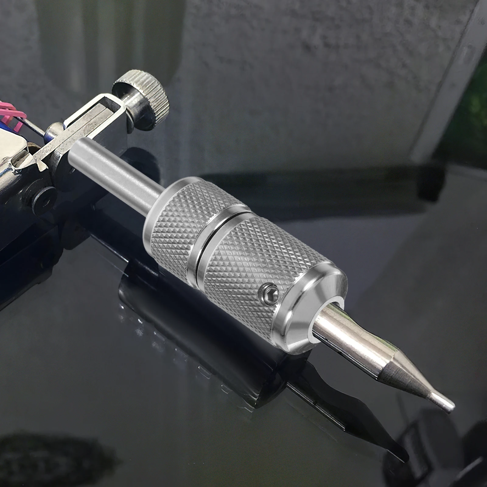 

Ink Cartridges Self-locking Handle Grips Tattoo Aluminum Stainless Steel Silver