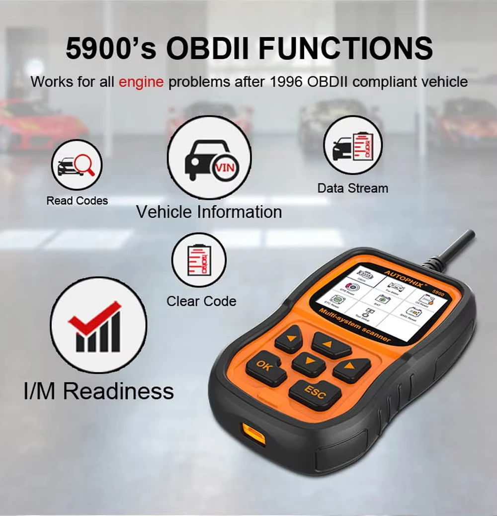 Autophix 5900 OBD2 Scanner Diagnostic Tool z wieloma językami Olej EPB ETC Reset Battery Reset Battery OBDII Tester dla BMW