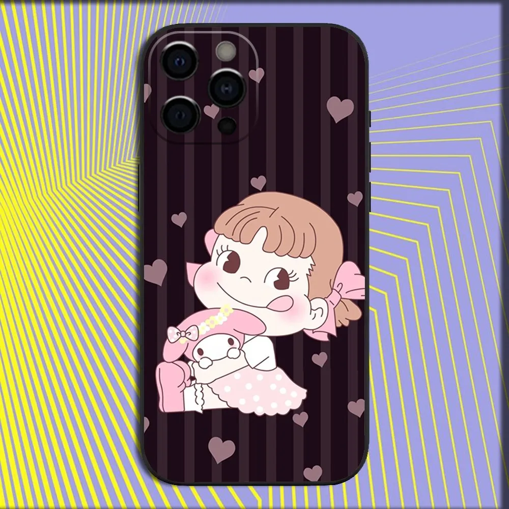 F-Fujiya Milky Peko-Chan Phone Case For iPhone 16,15,14,13,12,11,Pro,X,XS,Max,XR,Plus,Mini Soft Black Cover