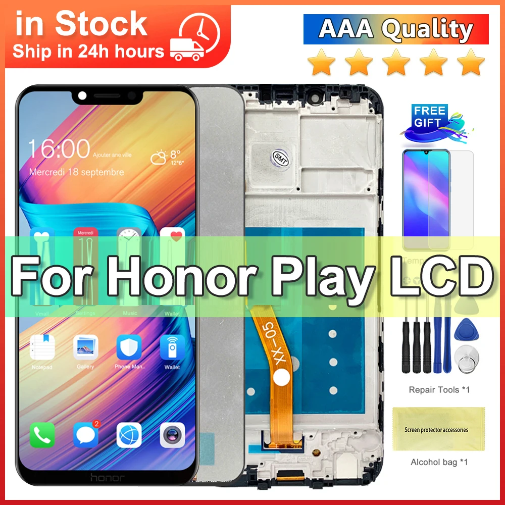 ЖК-дисплей 6,3 дюйма для Honor Play, сенсорный экран с дигитайзером и рамкой для honor Play COR-L29, экран
