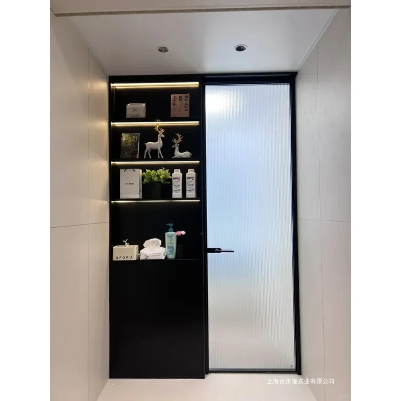 for Narrow Titanium Magnesium Aluminum Alloy Toilet Door with Cabinet Integrated Dry and Wet Separation Partition Bathroom