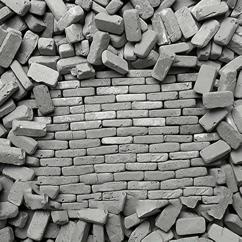 150/50pcs Gray 1:35 Scale Mini Bricks - Realistic Miniature Building Suitable for Model Railroading, Military Dioramas, Building