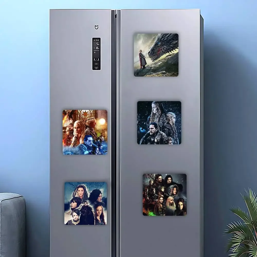 لعبة T-Thrones 1 قطعة مغناطيس الثلاجة شخصية المغناطيسي دائم البلاستيك مربع صورة سطح مغناطيس الثلاجة