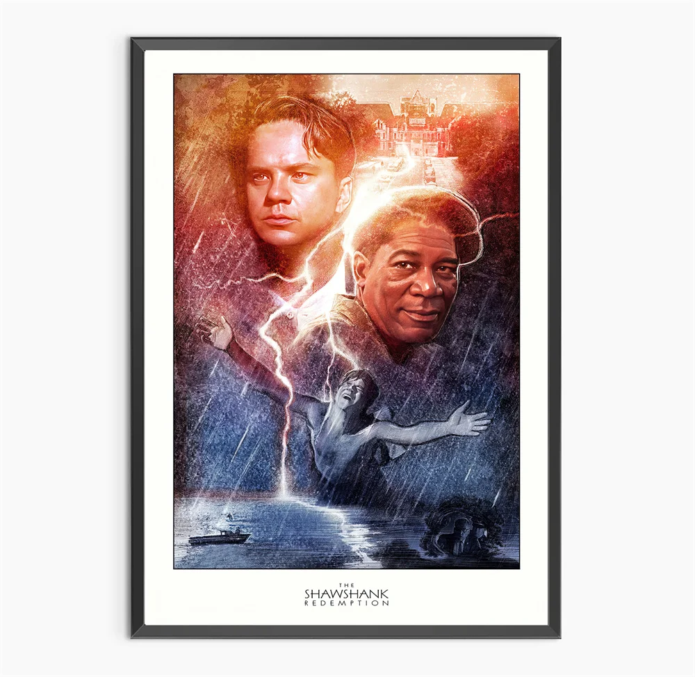 الفيلم الكلاسيكي شاشانك الفداء المشارك غرفة المنزل الديكور اللوحة قماش اللوحة غرفة الديكور #5