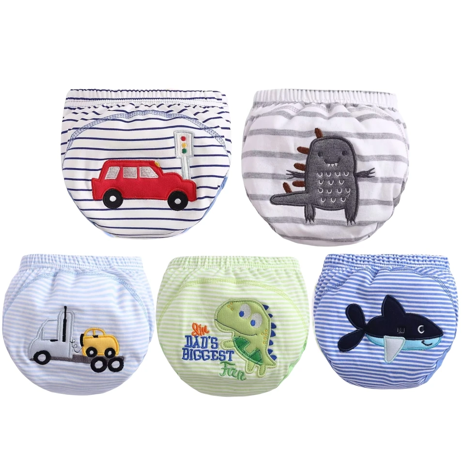 5 Pc Baby Training Pants New Children Study Diaper Underwear Infant Learning Panties Newborn Cartoon Diapers/5-15KG