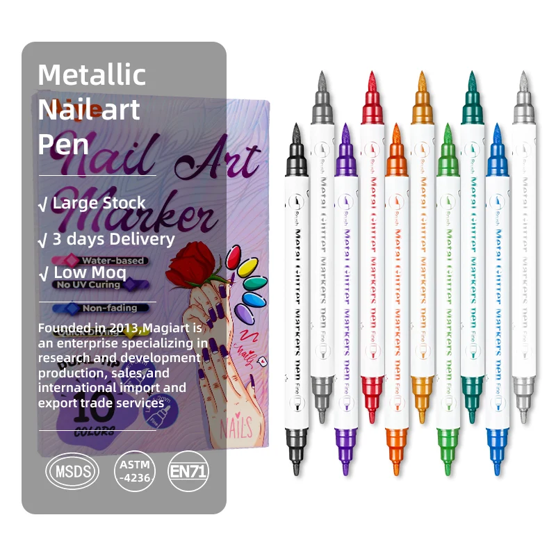 علامات فنية للأظافر مخصصة متخصصة بإبرة أنبوبية أقلام فنية للأظافر مرسومة باليد مخطط مخطط قلم طلاء أكريليك مجموعة أقلام طلاء أكريليك