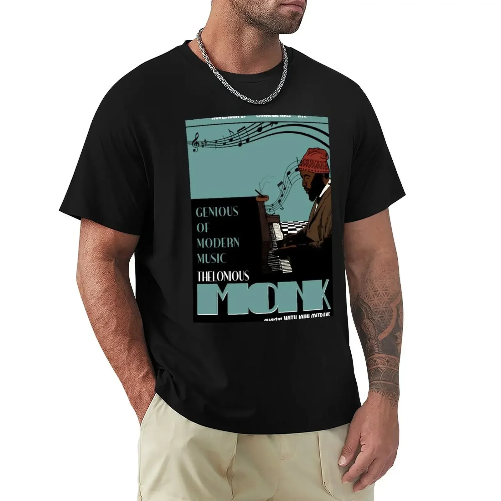 Thelonious Monk Original Jazz Art T-Shirt custom shirt Aesthetic clothing mens t shirts pack