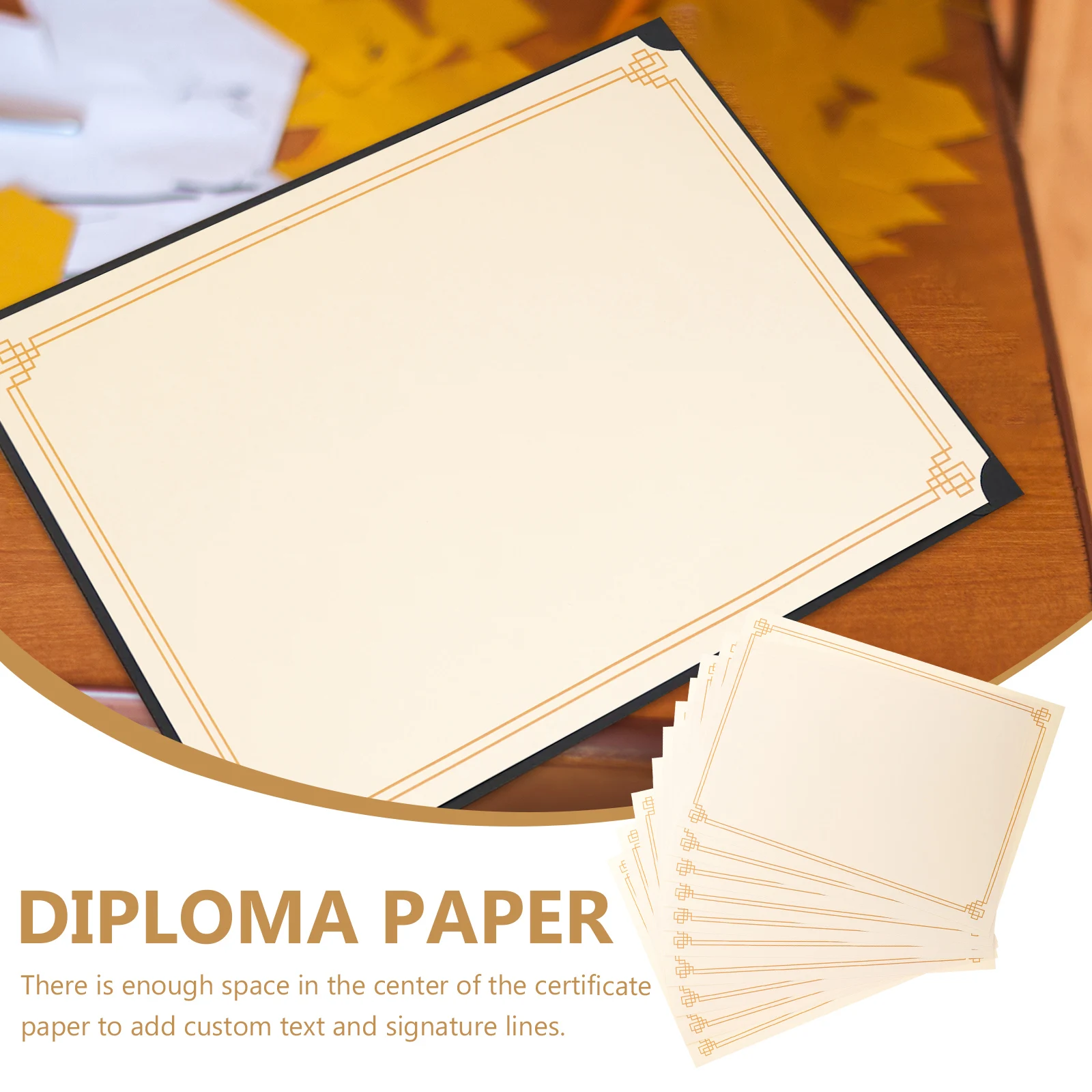 

10pcs A4 Honor Certificate Thick Printable Writable Beige Plain Office Diplomas Graduation Awards Certificate Inner Paper Blank