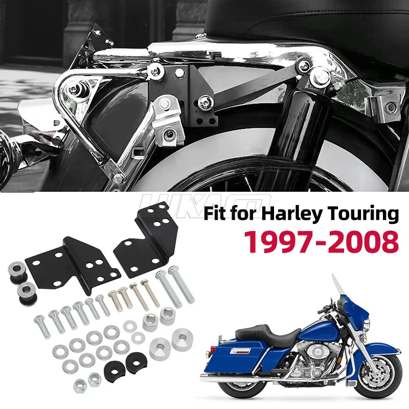 For Harley Touring Road King Street Road Electra Glide 1997-2008 Motorcycle Backrest Rack Docking Hardware Mounting Detachable