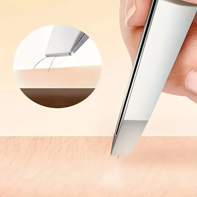 Professional Stainless Steel Tweezers - Precision Eyebrow & Facial Hair Removal with Anti-Slip Grip Grafting False Eyelashes