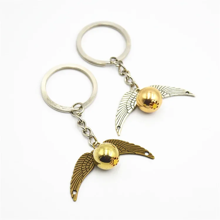 Golden Snitch Harries Keychain Badge Potters Figure Key Chain Necklace Fashion Pins Brooches Chestpin Cosplay Cute Car Keychains