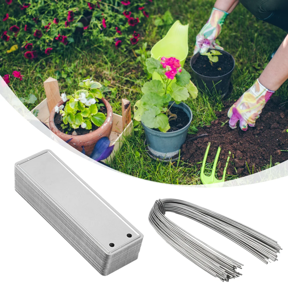 

Aluminum Plant Labels Double Sided Metal Labels Tree ID Tag Waterproof Iron Wire Tool Accessories High-quality